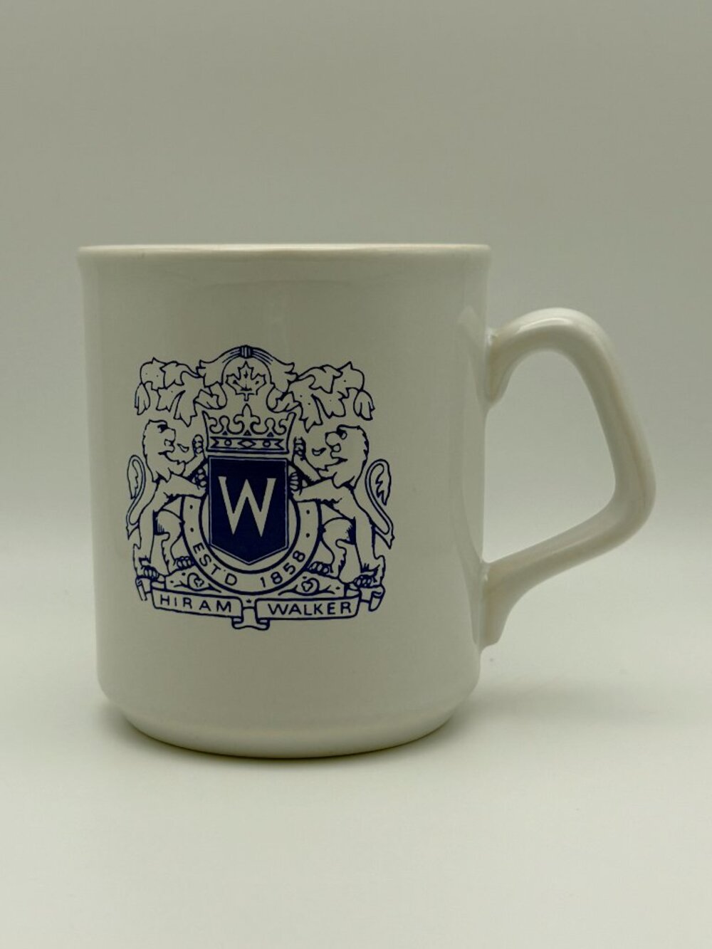 Vintage Hiram Walker Est. 1858 Made in England Coffee Mug White (SKU: 010MG)